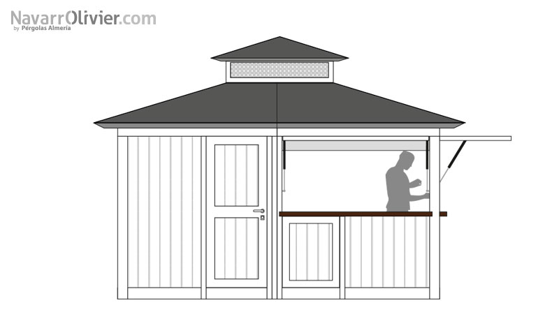 Plano de construcción de chiringuito de madera