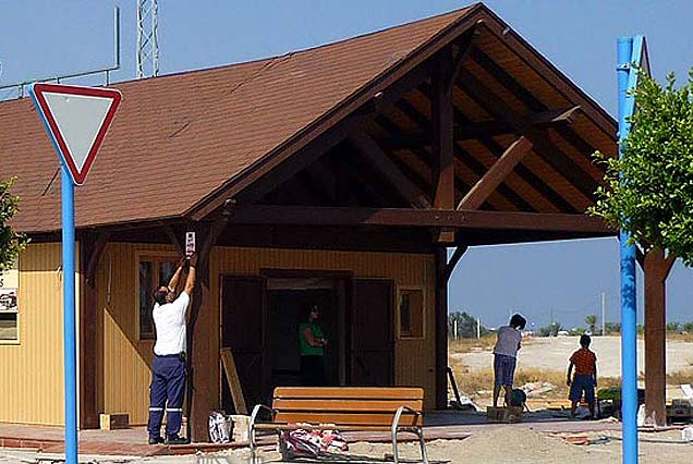 Construcción de local en madera Entramado pesado Vera, Almería