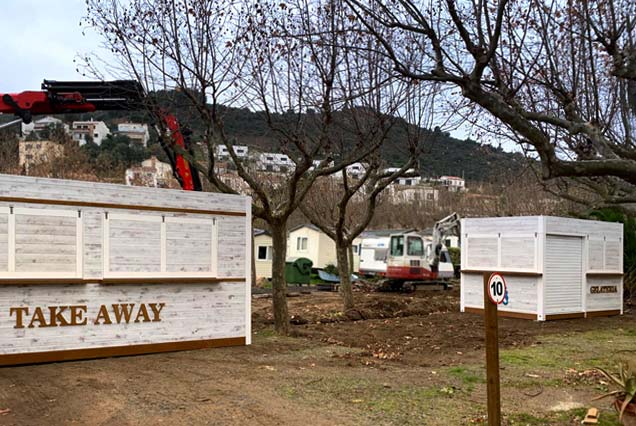 Módulos de madera equipados para Camping