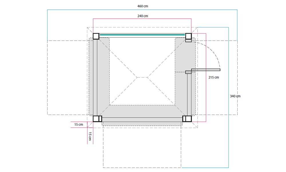 Kiosco a 4 aguas de madera para exterior desmontable